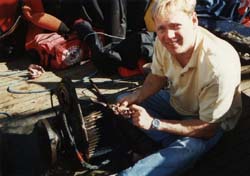 Steve Boothby works on the gearbox