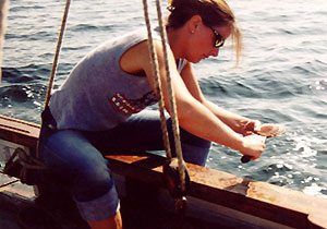 Kerry, making sure tea is fresh !