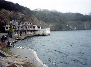 The pub at Stoney Cove, the snow was horizontal!
