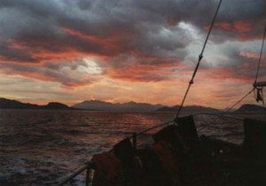 Dawn over a Norwegian skyline