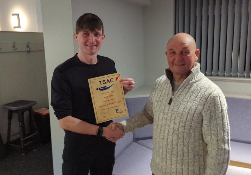 Jack receiving his certificate