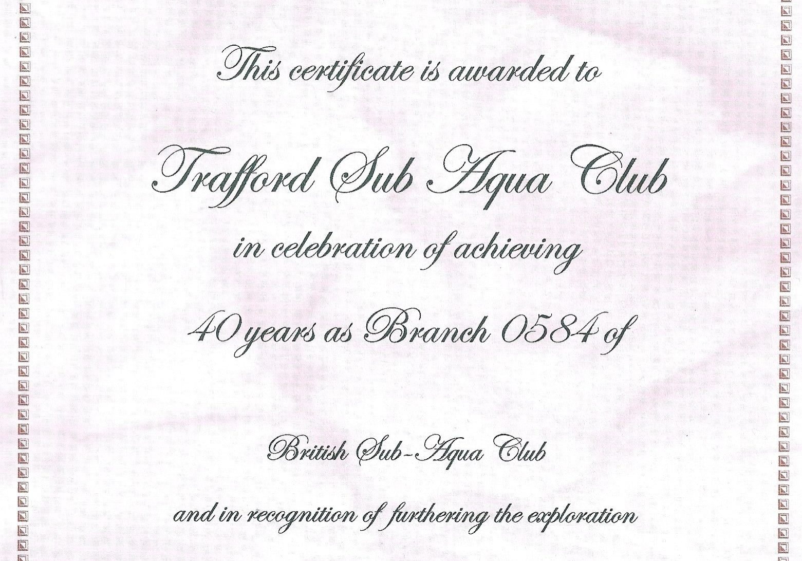 40th certificate